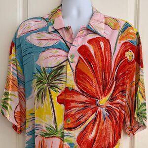 JAMS WORLD Hawaiian Aloha Short Sleeve Shirt Island Bisc XL